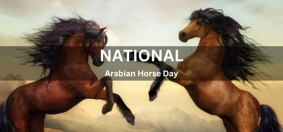 National Arabian Horse Day [राष्ट्रीय अरब घोड़ा दिवस]